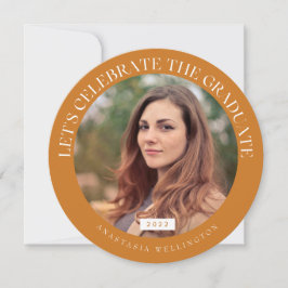 Round Ochre Typography 2022 Photo Studenten Inbjudningar