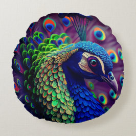 Round Peacock Dekorativ kudde