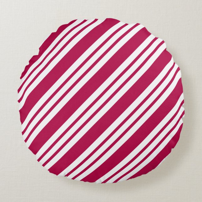 Round Peppermint jul Candy Helgdag Pillow Rund Kudde (Framsidan)