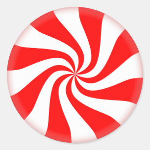 Round Peppermynt Stickers Runt Klistermärke