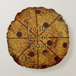 Round Pepperoni och Cheese Dekorativ kudde