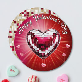 Round Personlig Disco Valentine Card Julkort
