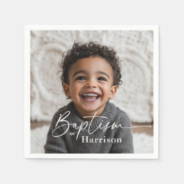 Round Photo Baptism Pappersservett