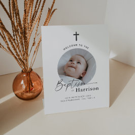 Round Photo Baptism - Välkomsttecken