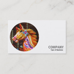 Round Photo - Merry-Go Round Horse Visitkort