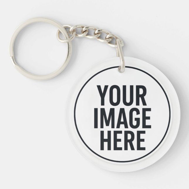 Round Photo Upload Keychain With Metal Ring (Framsidan)