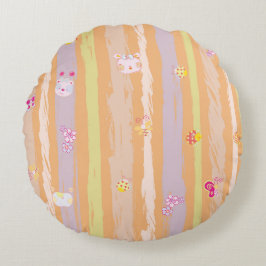 Round Pillow – Baby Joy & Creatures Pastel Animal Rund Kudde
