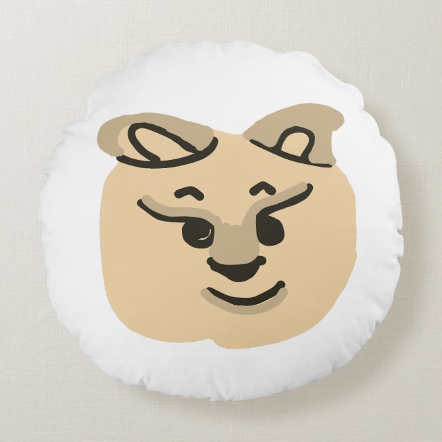 Round Pillow Cute Handflatan Rund Kudde (Framsidan)