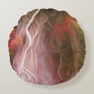 Round Pillow Dream Light Red Träd Rund Kudde