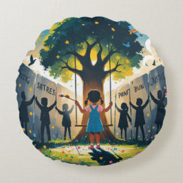 Round pillow, dream themed, fashion, trendy rund kudde