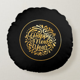 Round Pillow- Happy New Year 2026 Rund Kudde