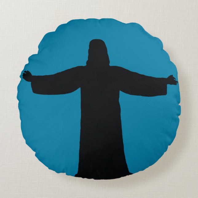Round Pillow  jesus christ  Rund Kudde (Framsidan)