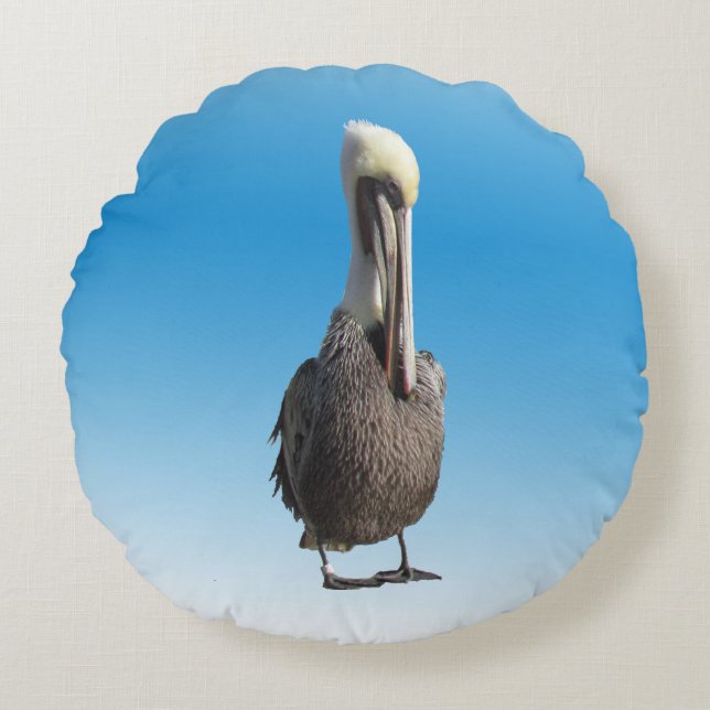 Round Pillow - Pelican Rund Kudde (Framsidan)