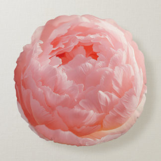 Round Pillow – Pink Flower Bloom | Custom Home Dec Rund Kudde
