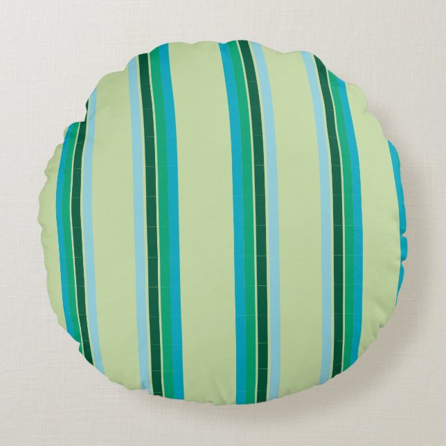 Round Pillow with stripes Rund Kudde (Framsidan)