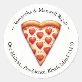 Round Pizza Stickers Returetiketter Runt Klistermärke