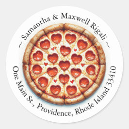 Round Pizza Stickers Returetiketter Runt Klistermärke