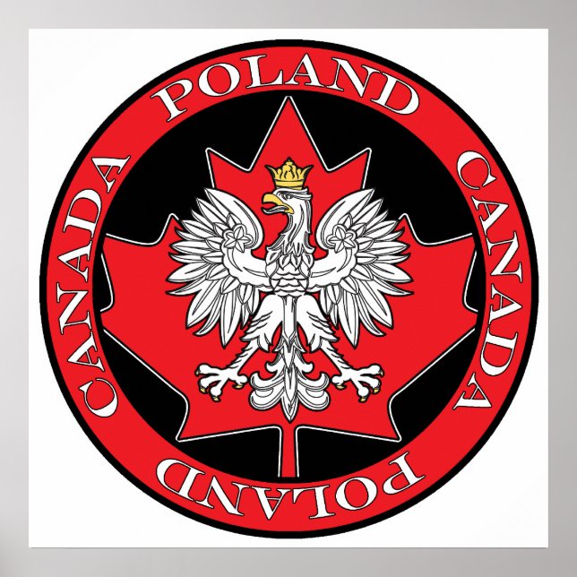 Round Polen Kanada Löv Poster (Framsidan)