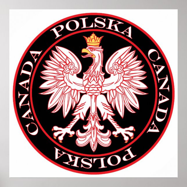 Round Polska Canada Red Eagle Poster (Framsidan)