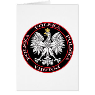 Round Polska Eagle Hälsningskort