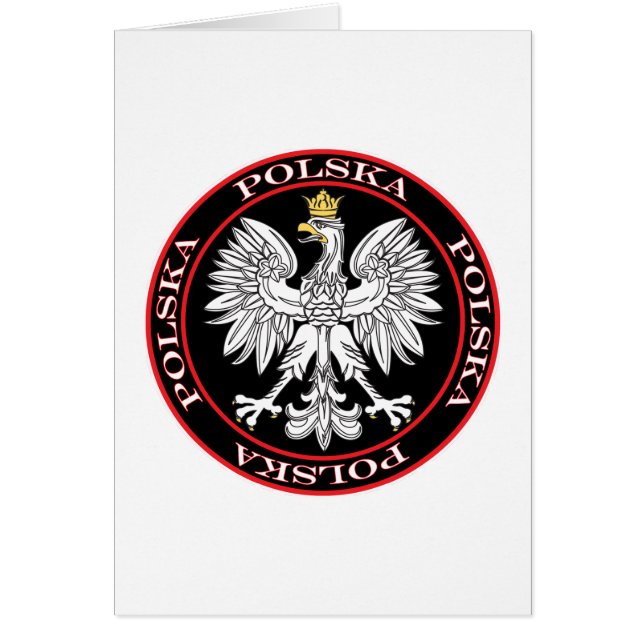 Round Polska Eagle Hälsningskort (Framsidan)