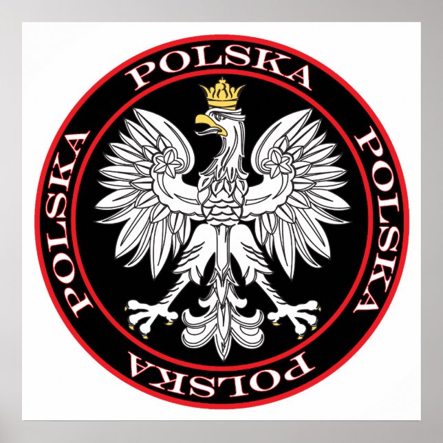 Round Polska Eagle Poster (Framsidan)