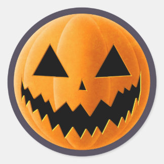 Round Pumpkin Sticker Runt Klistermärke