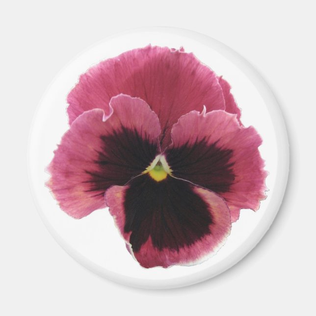 Round Red Pansy Magnet (Framsidan)