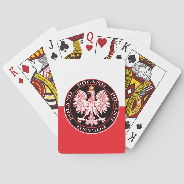 Round Red Poland Eagle Casinokort (Baksidan)