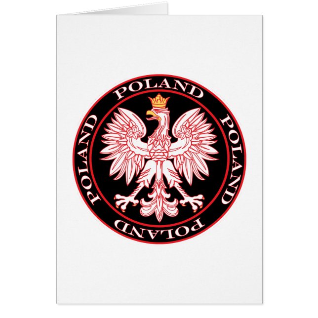 Round Red Poland Eagle Hälsningskort (Framsidan)