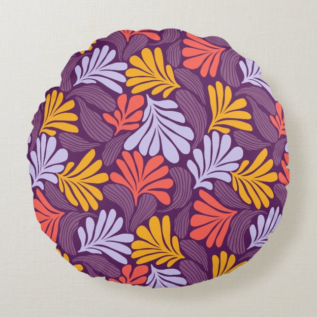 Round Retro Löv Dekorativ kudde (Framsidan)