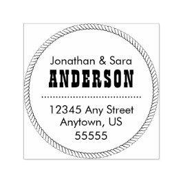 Round Rope Ram Returadress Självfärgande Stämpel