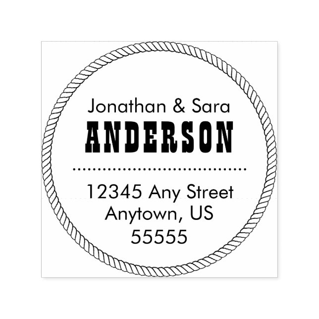 Round Rope Ram Returadress Självfärgande Stämpel (Design)