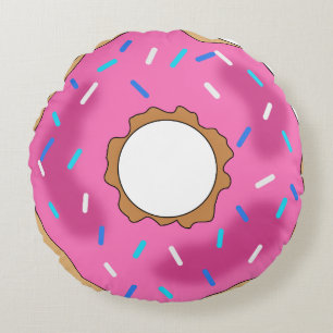 ROUND ROSA DONUT PILLOW RUND KUDDE