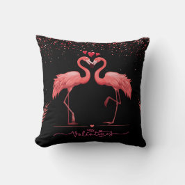 Round Rosa Flamingo Pillow Kudde