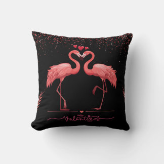 Round Rosa Flamingo Pillow Kudde
