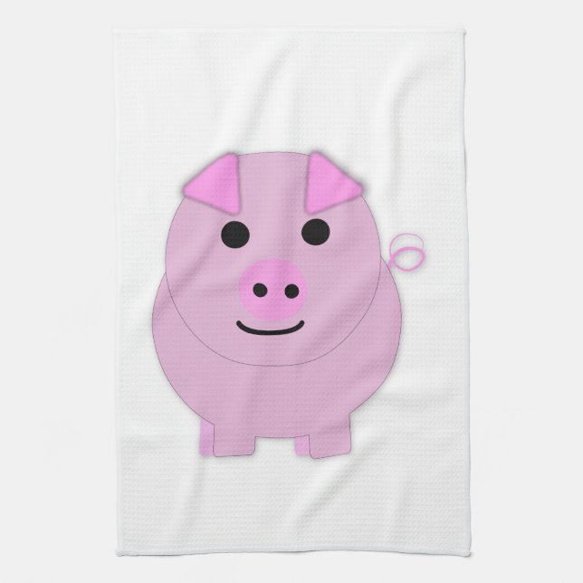 Round Rosa Piggy Kökshandduk (Vertikal)