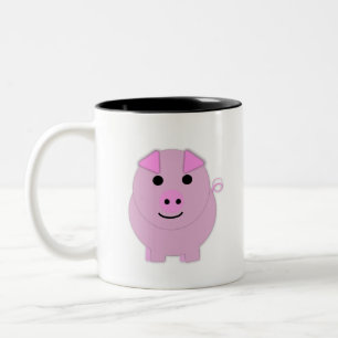 Round Rosa Piggy Två-Tonad Mugg