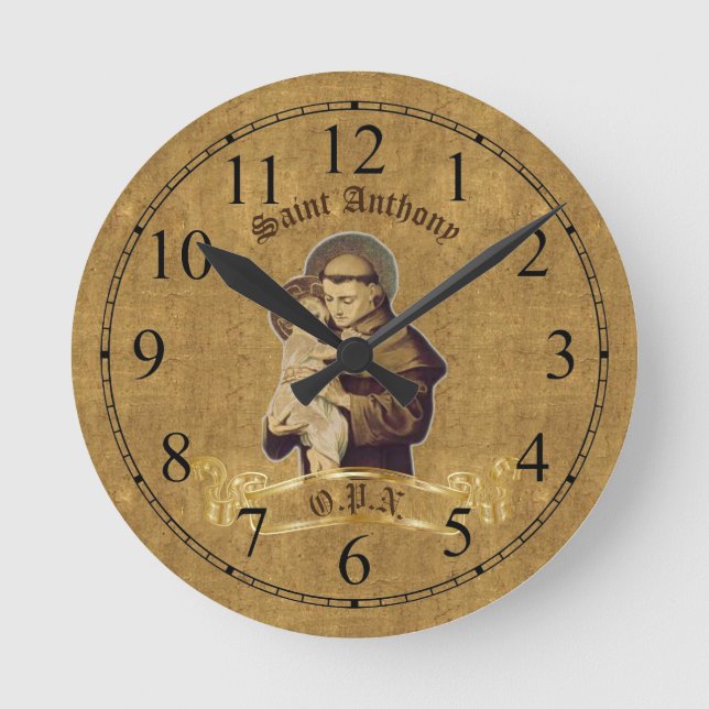 Round Saint Anthony Wall Clock Rund Klocka (Framsida)