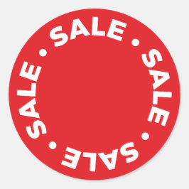 Round Sale.Sale. Red Stickers Runt Klistermärke