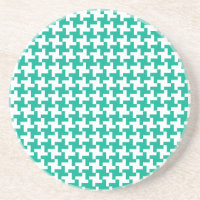 Round Sandstone Underlägg, Emerald Grönt Dogtooth