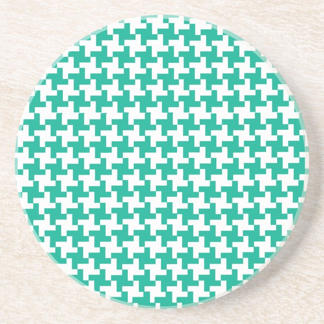 Round Sandstone Underlägg, Emerald Grönt Dogtooth Underlägg Sandsten (Framsidan)