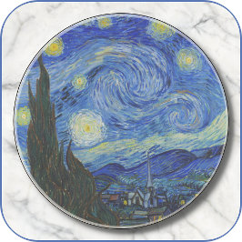 ROUND Sandstone UNDERLÄGG - "Starry Night" -van Go