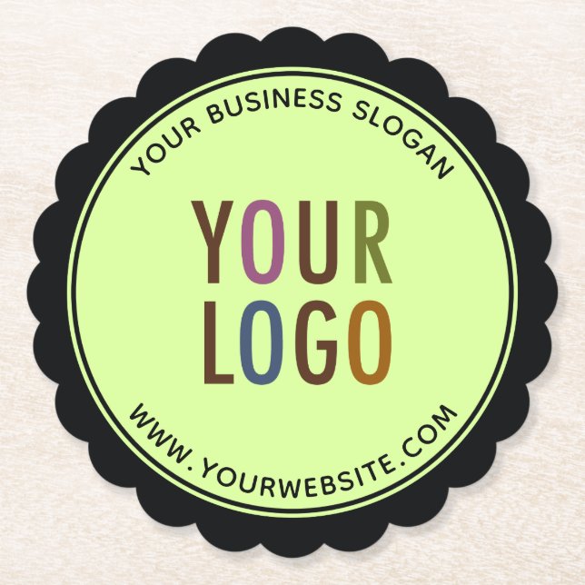 Round Scalloped Kant Papprare Underläggs Company L Underlägg Papper (Framsida)