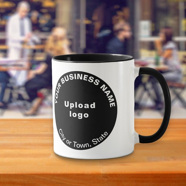 Round Shape Business Brand på Black Combo Mugg (Build brand name awareness. Black combo mug with round shape business brand.)