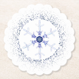 Round snowflake underlägg papper