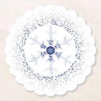 Round snowflake underlägg papper