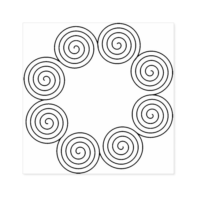 Round Spiral Motif Ram Stämpel (Tryck)