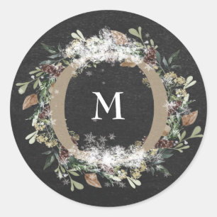 Round Sticker-Blommigten för julkalk, Helgdag Runt Klistermärke