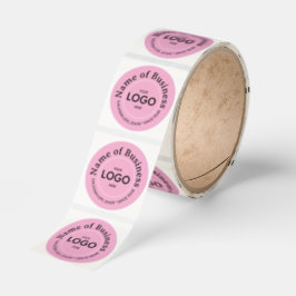 Round Sticker Custom PINK Commercial Logo Mark Runt Klistermärke